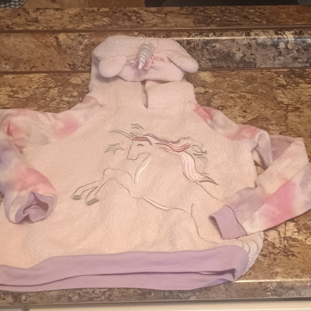 Cuddl Duds Unicorn Hoodie - Pink and Purple 7/8